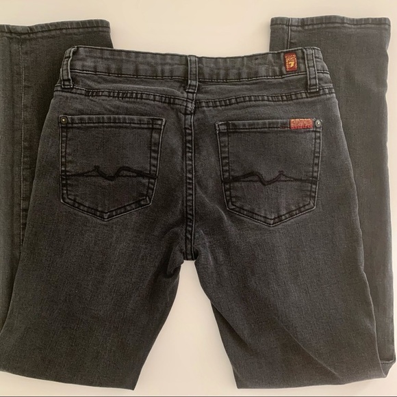 7 FOR ALL MANKIND Boys Slimmy Slim Fit Jeans Gray Black Denim Stretch Size 12 - Picture 5 of 13